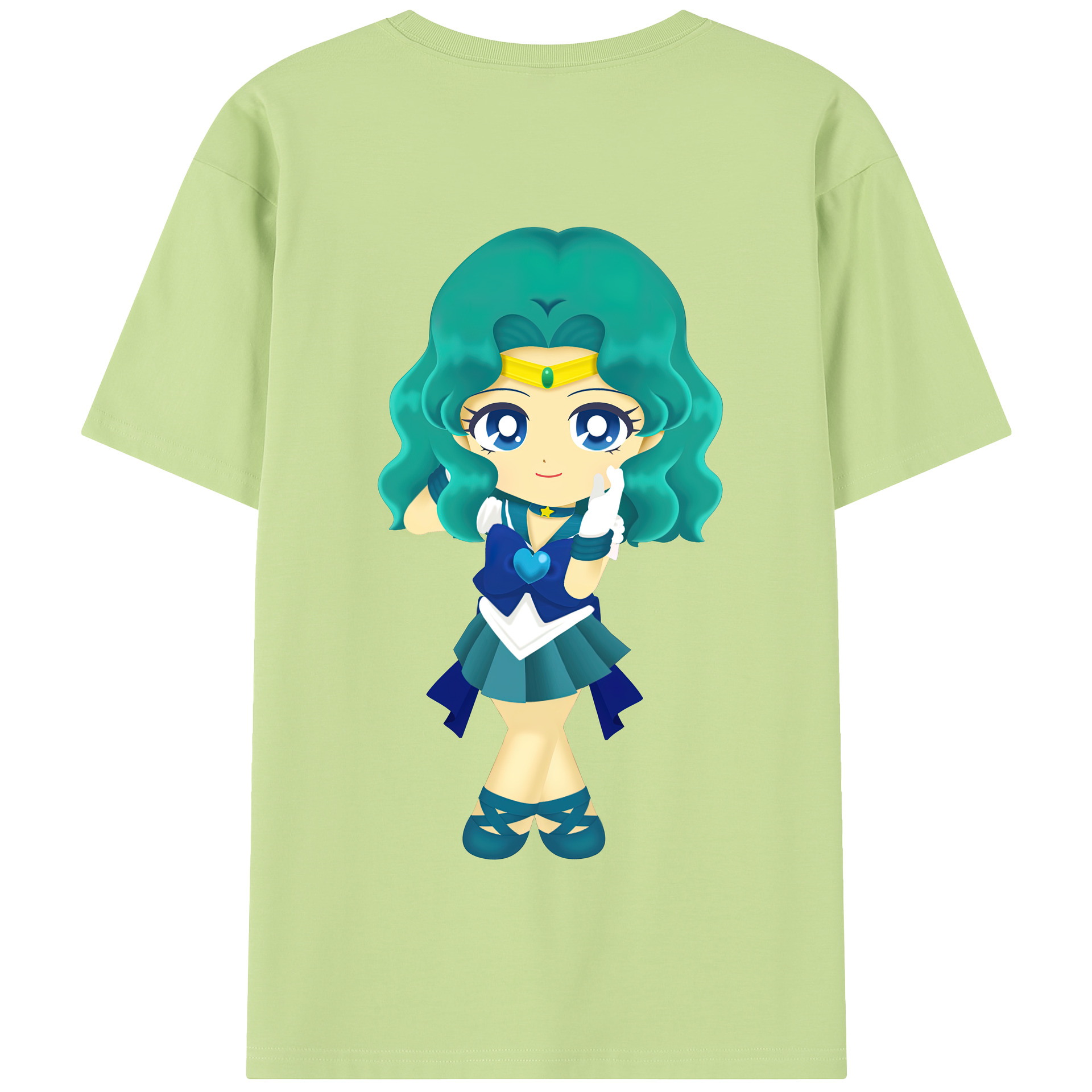 （画像用） 美少女戦士セーラームーン 海王 みちる（かいおう みちる） Sailor Moon Kaiou Michiru 綿100％半袖Tシャツ（背面プリント）